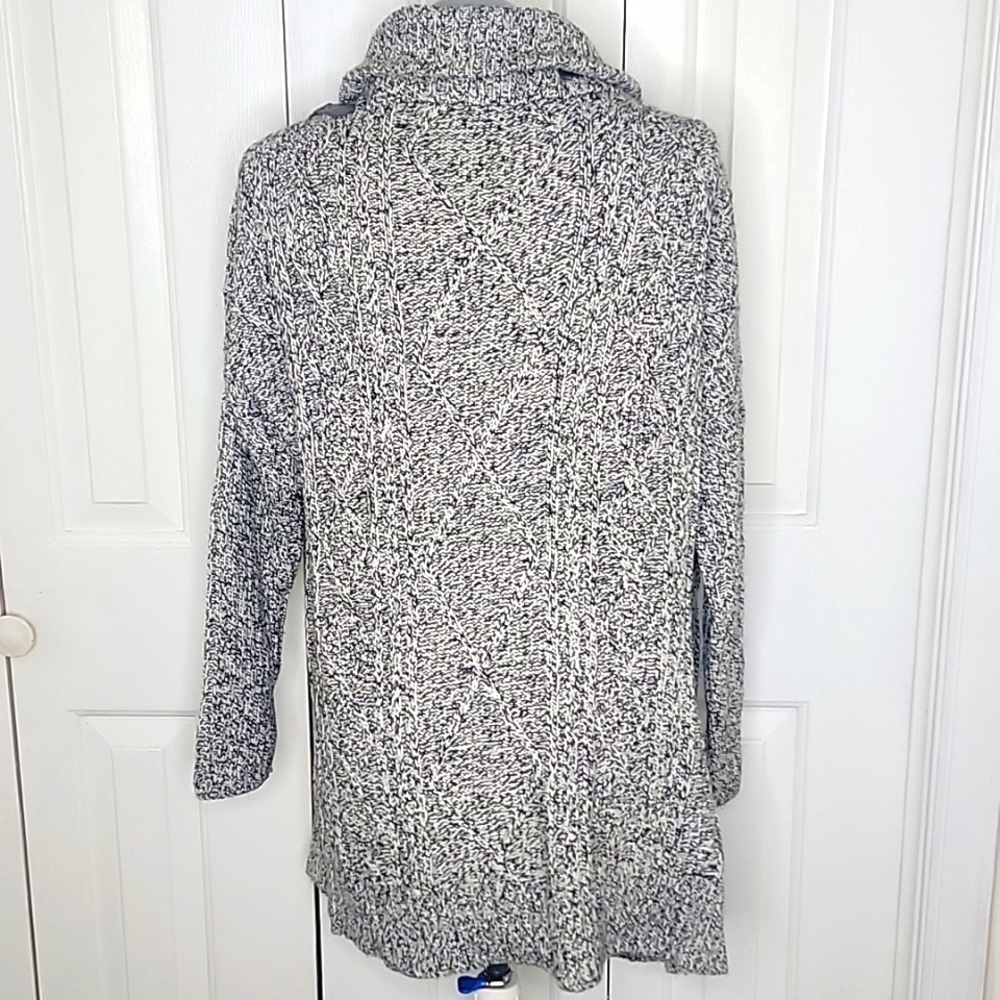 RD Style Daksha Cable Knit Cardigan wrap Style Sweater Gray Size SP - Picture 8 of 10